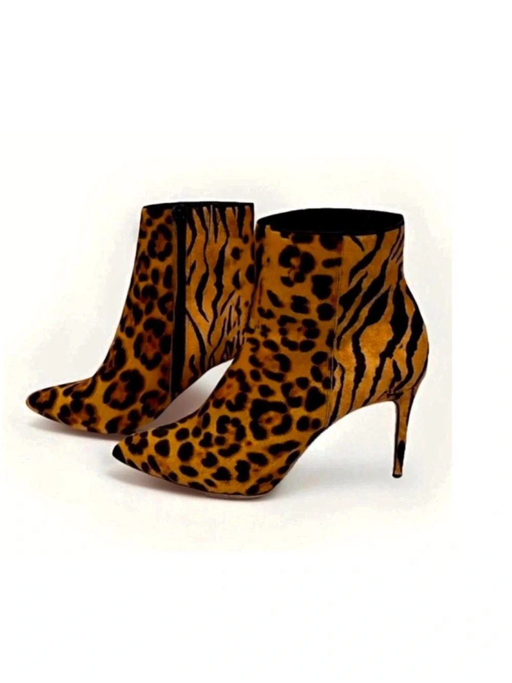 ALDO Wiema Animal Print Calf Hair Pointed Toe High Heel Ankle Boots Size 8 - Picture 7 of 10
